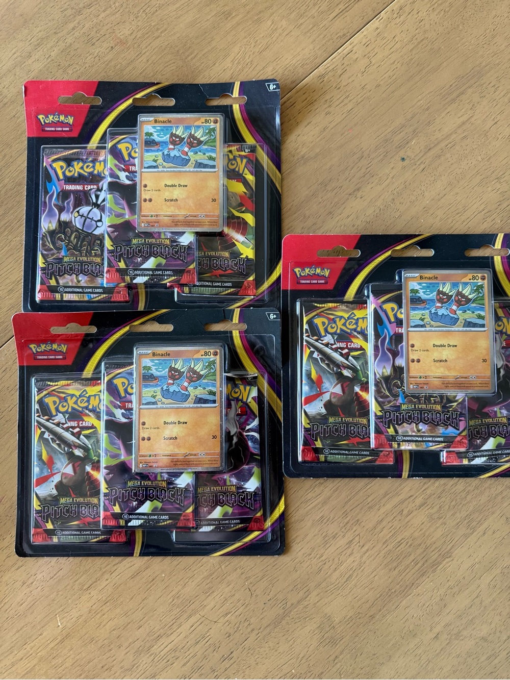 Pokemon TCG Pitch Black 3-Pack Blister [Binacle Promo] FACTORY SEALED Lot Of 3